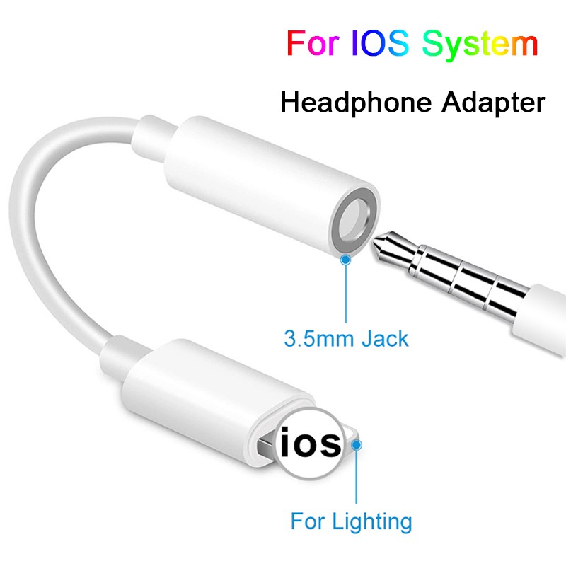 อะแดปเตอร์ Lightning To 3.5mm Jack Audio Cable Adapter for I-Phone 11 Pro Max XS XR X Earphone Aux S