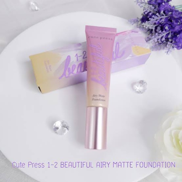 CUTE PRESS 1-2-BEAUTIFUL AIRY MATTE FOUNDATION30กรัม