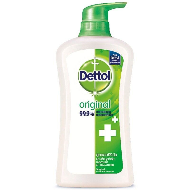 1แถม1เดทตอล99.9%สบู่เจลอาบน้ำ แบบเจลอาบน้ำ สูตรออริจินัล 500มล. Dettol Shower Gel Antibacterial Original 500ml Fr