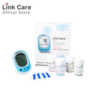 Link Care เครื่อง 4-in-1 ชุด น้ำตาลในเลือด คอเลสเตอรอล กรดยูริค เฮโมโกลบิน 4-in-1 Meter Set