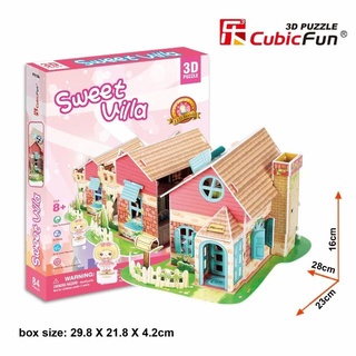 จิ๊กซอว์ 3 มิติ บ้านตุ๊กตา สวีทวิลล่า Sweet Villa P615 แบรนด์ Cubicfun ของแท้ 100% สินค้าพร้อมส่ง