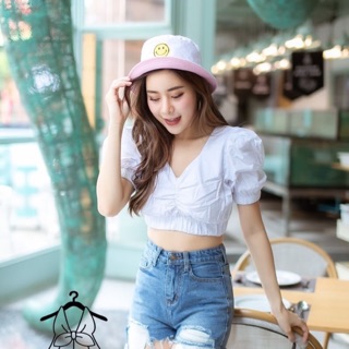 Nt Davikah crop topเสื้อครอปตัวสั้นเย็บแขนดอลลี่