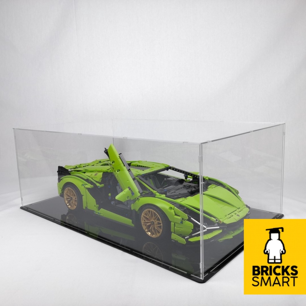 เคสอะคริลิคพร้อมฐานสีดําสําหรับ 42115 LEGO Technic Lamborghini Sian FKP37 (เปิดประตู)