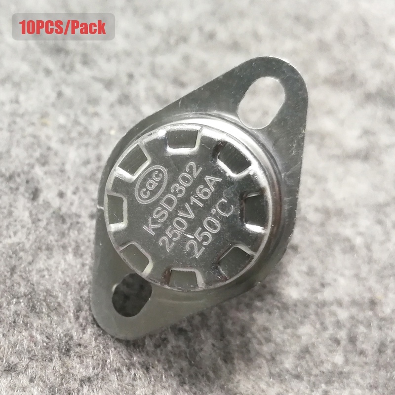 10pcs ปกติปิด KSD302 N/C 16A 250V เซรามิคความร้อน Protector 55C 70C 92C 95C 140C 175C 160C 180C 190C 200C 230c