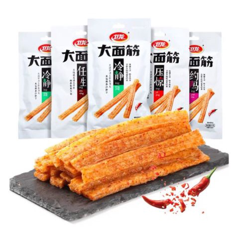 Weilong ล่าเถียว  ล่าเถียวใหญ่​ รสชาติหวานเผ็ด/เผ็ดร้อนแรง ขนมกับแกล้ม