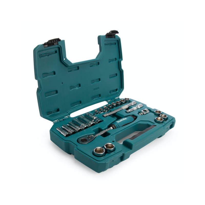 MAKITA B-65573 : ชุดลูกบ๊อกซ์และด้ามฟรี 23 ชิ้น กล่องพลาสติก