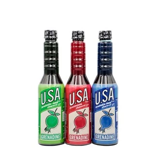 ไซรัปกลิ่นทับทิม น้ำเชื่อมกลิ่นทับทิม สีแดง ตรายูซ่า Grenadine sunrise Syrup (U.SA brand)
