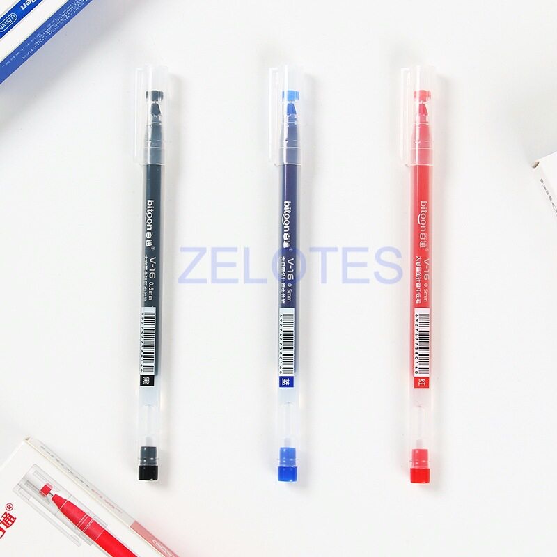 ปากกาเจล ปากกา รุ่น V-16 หมึกมากกว่าปากกาเจลธรรมดาถึง 4 เท่า ใช้นาน แห้งไว สีคงทน ไม่ซีดจาง ขนาด 0.5 มม