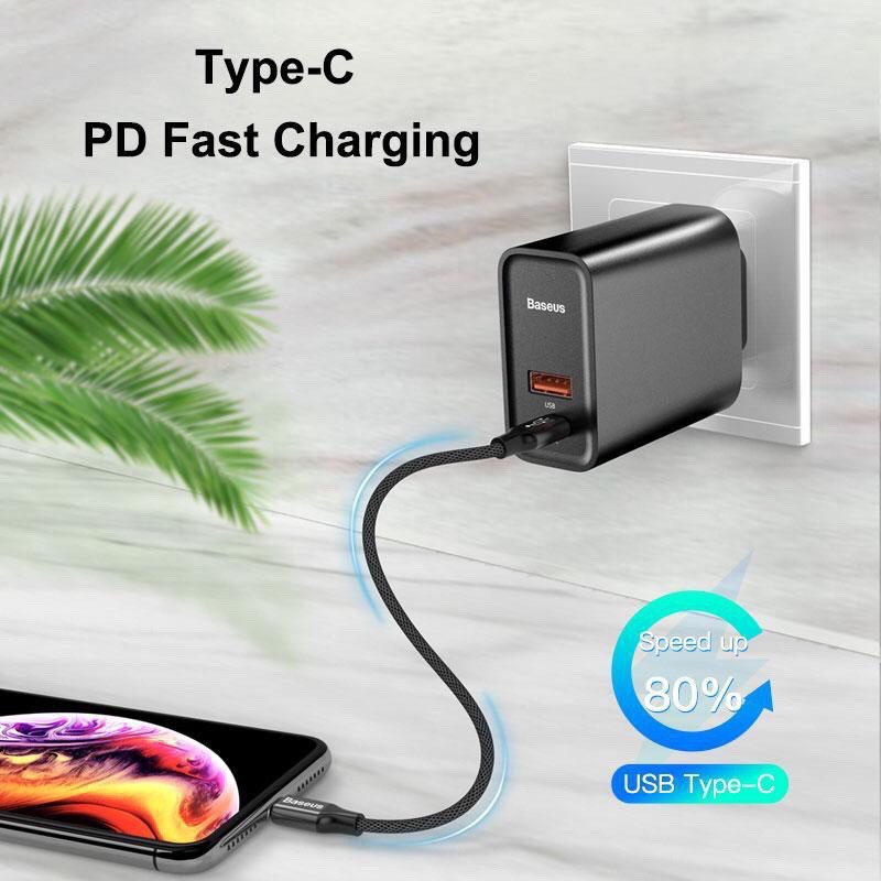 ✗Baseus หัวชาร์จเร็ว 30W PD QC4.0 Usb Type C Fast Quick Charge หัวชาร์จไอโฟน อุปกรณ์ชาร์จมือถือ Sams