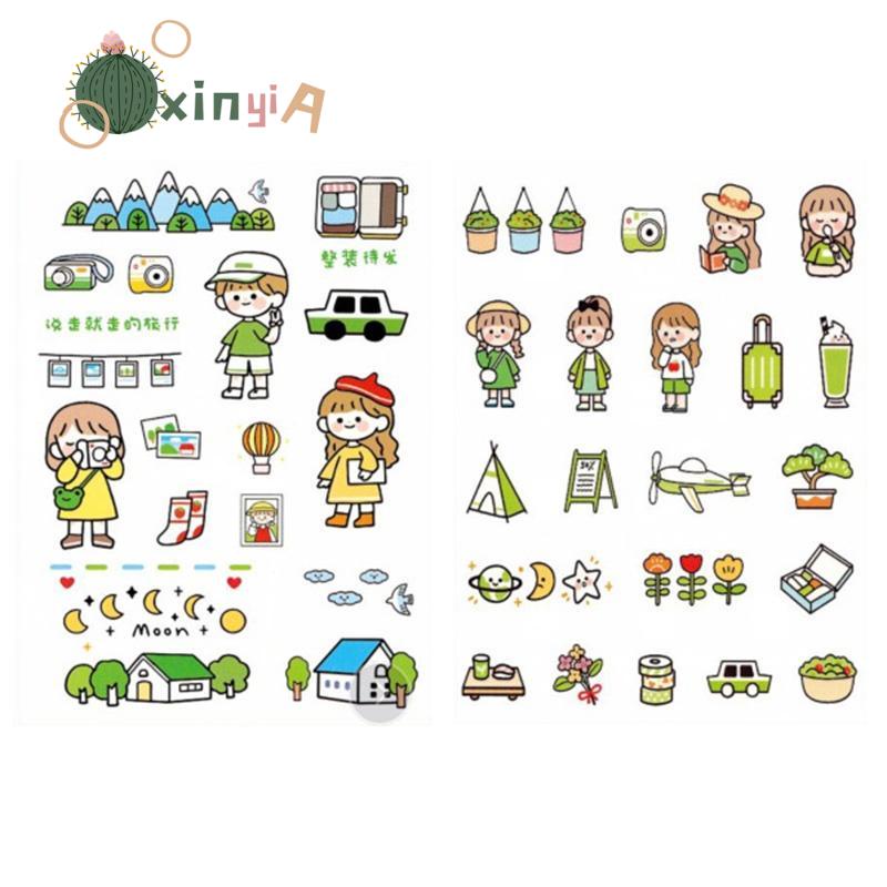 Xinyia เทปสติกเกอร์ ลายอิโมจิน่ารัก ขนาดเล็ก สําหรับตกแต่งสมุดไดอารี่ โทรศัพท์มือถือ DIY 2024