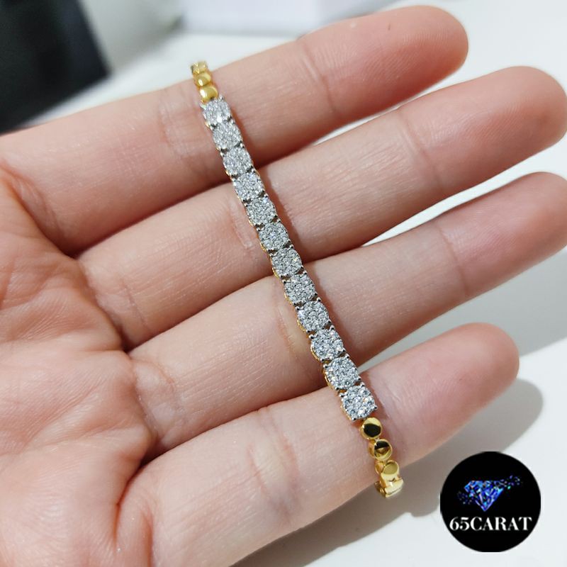 65Carat - สร้อยเทนนิส 0.75 กะรัต เพชรแท้น้ำ100 ทองคำแท้ 9K{37.5%}
