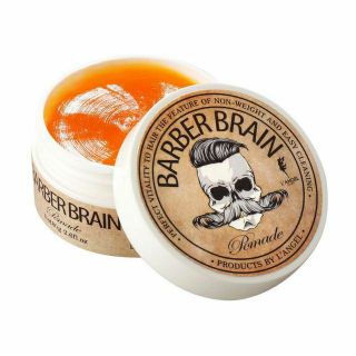 💀LANGEL Barber Brain Pomade 80g จัดแต่งทรงผมชาย แนววินเทจ (บาร์เบอร์เบรน โพเมด ส้ม) หวีเรียบ เท่ห์ๆ หล่อ อยู่ทรงทั้งวัน