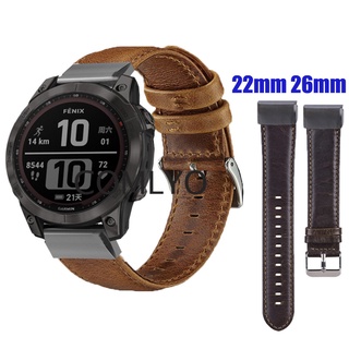 สายนาฬิกาข้อมือสมาร์ทวอทช์ สายหนังวัวแท้ 22 มม. 26 มม. แบบด่วน สำหรับ Garmin Fenix 7 7X 5 5X Plus 6 6X Pro Solar Enduro EPIX Gen 2 Forerunner 945 935 approach S60 S62