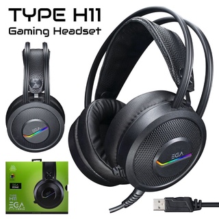 หูฟังเกมมิ่ง Gaming Headset EGA TYPE H11 เสียง 7.1 ไฟ RGB LIGHTING เชื่อมต่อ USB 2.0 ของแท้รับประกันสินค้า 2 ปี