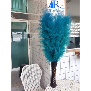 Rarin ดอกเลาฟูสวย (สีเขียวเข้ม5ก้าน) ขนาด 40-50 cm. เป็นดอกไม้ธรรมชาติ  ดอกฟุ้งฟิ้ง ใช้ประดับห้อง ร้าน งานแต่ง