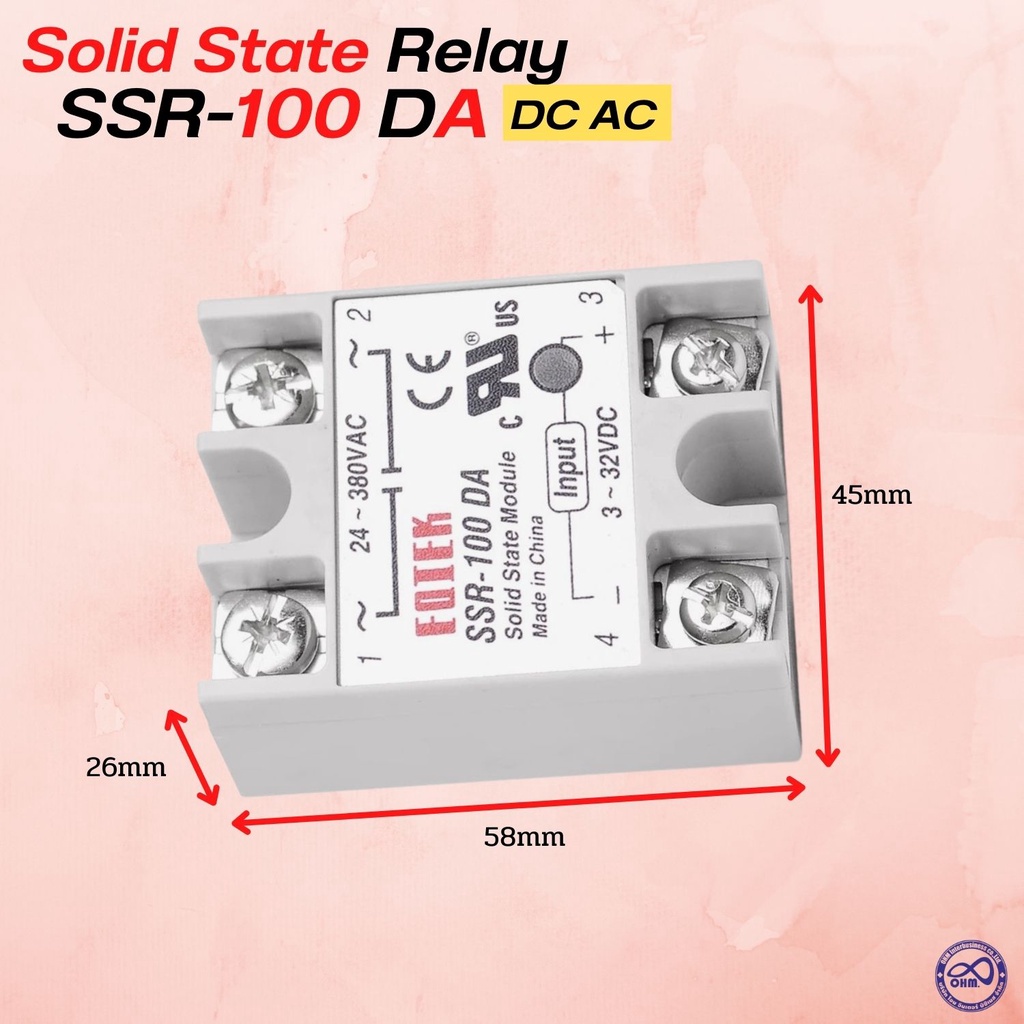 DC-AC SSR-100DA โซลิดสเตต รีเลย์ solid state relay 100a