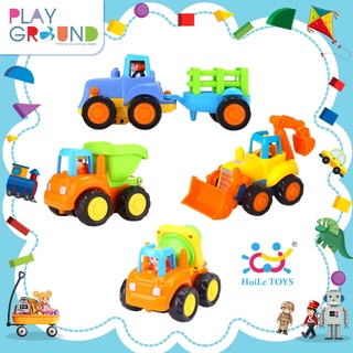 Huile Toy (Hola) แบรนด์แท้ รถจิ๋วก่อสร้าง Happy tractor bulldozer mix truck dumper รถตัก รถแทรกเตอร์ รถบรรทุก รถผสมปูนไถ