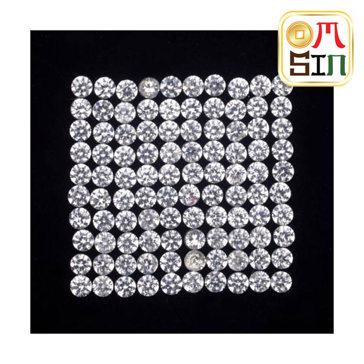 A074 1.45 มิล 1 เม็ด กลม พลอยแท้ เพทาย สีขาว Zircon Natural อบความร้อน พลอยธรรมชาติแท้ 100%