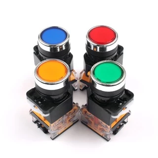 ปุ่มกดสวิตช์1NO + 1NC Self กดติดปล่อยดับ ,กดติดกดดับ LA38-11BN BNZS 22 มม. 220v