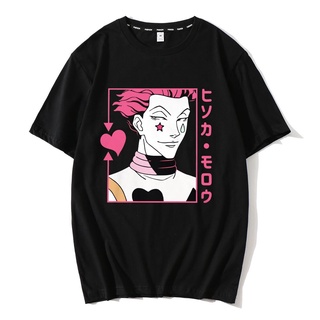 เสื้อผ้าผชเสื้อยืดแขนสั้น คอกลม ผ้าฝ้าย พิมพ์ลายอนิเมะ Hunter X Hunter Hisoka Morow สําหรับผู้ชายS-5XL