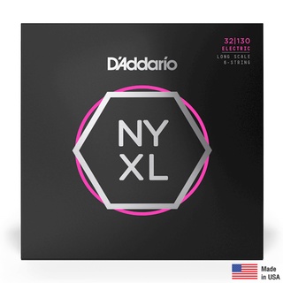 DAddario® NYXL32130 สายกีตาร์เบส สายเบส 6 สาย วัสดุเหล็กกล้าคาร์บอน ซีรีย์ NYXL ของแท้ 100% (Regular Light 6-String / L