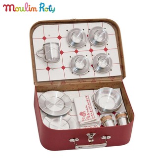 Moulin Roty ของเล่นชุดน้ำชา อลูมิเนียม Food Grade สไตล์วินเทจ Dinette MR-710409