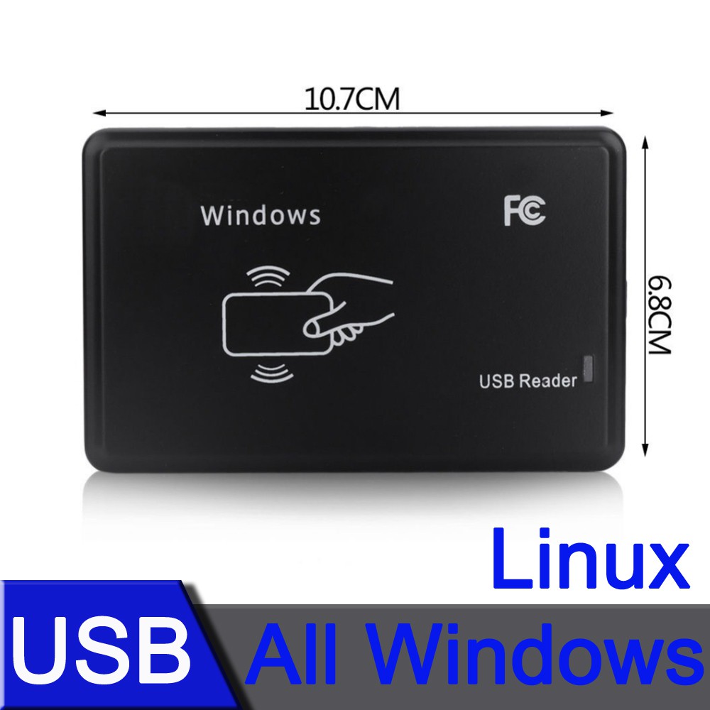 เครื่องอ่านบัตร RFID  125KHz แบบ USB ID Card Reader Support Window ( อ่านอย่างเดียว TK4100 T5577 EM4305 )
