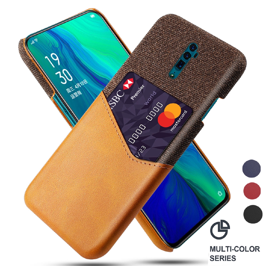 OPPO Reno 10X Zoom Reno A Reno Ace 2 Case Luxury Leather Fabric Card Slot Shockproof Business Wallet Cover