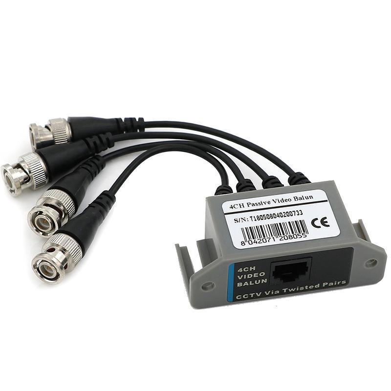 4 Channel Passive Cctv Camera Utp Bnc Video Balun Transceiver Rj45 Cat5 ...