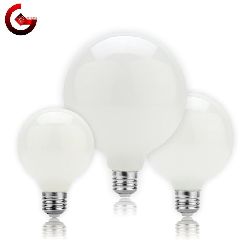 Got Liang Edison หลอดไฟ LED E27 5W A60 ST64 G80 G95 G125 หลอดไฟแก้วมิลค์กี้ 110V 220V หลอดไฟลูกโลก เย็น / วอร์มไวท์ โคมไฟ LED