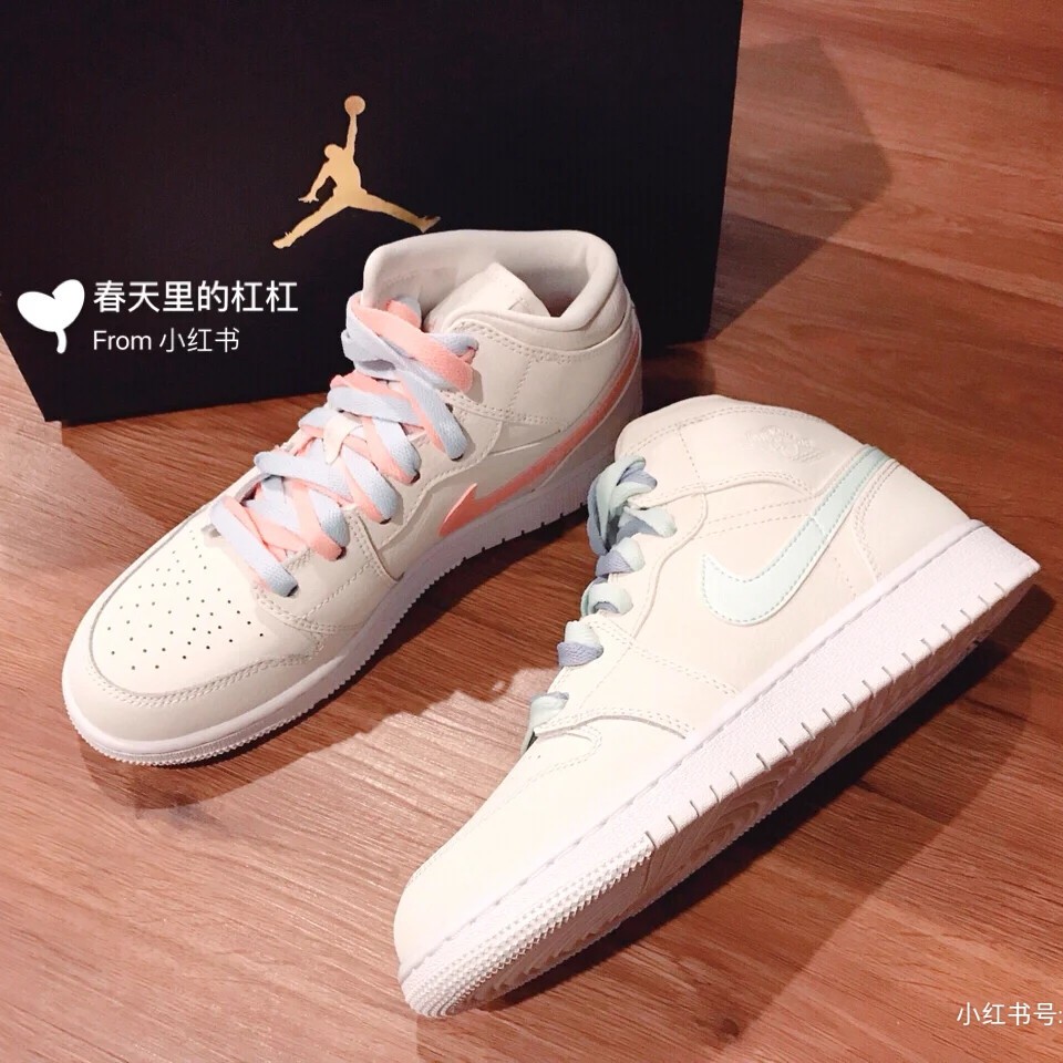 Nike Air Jordan 1 Mid Multicolor Swoosh Phantom Womens Fashion Casual Comfortable Sneakers f2q4y2xyj2 ThaiPick