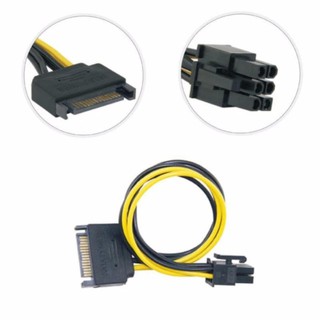 Di shop สายแปลง 15pin SATA Power to 6pin PCI Express for Video Card