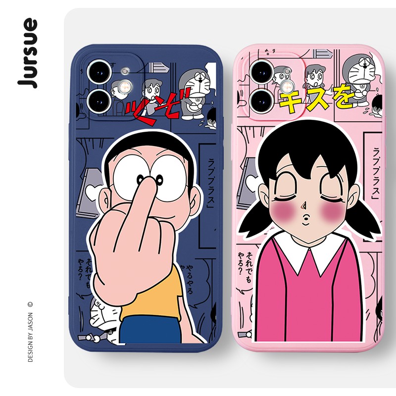 JURSUE เคสซิลิโคนนุ่ม การ์ตูนน่ารักตลก กันกระแทก Compatible for iPhone 14 13 12 11 Pro Max SE 2020 X XR XS 8 7 6 6S Plus XYA1289