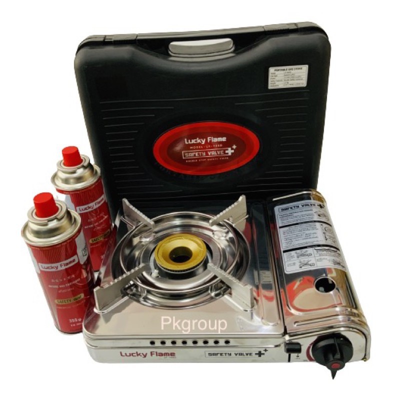 ℡❉⚡️แถมฟรีแก๊ส2กป⚡️Luckyflame เตาแก๊สปิคนิครุ่น LF-90SD+2กป