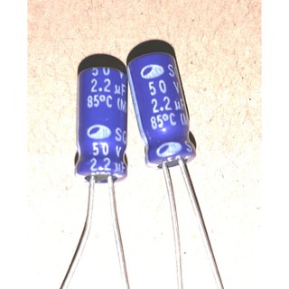 C 2.2 uf 50v  (แพค 2 ตัว) C เก็บประจุไฟ