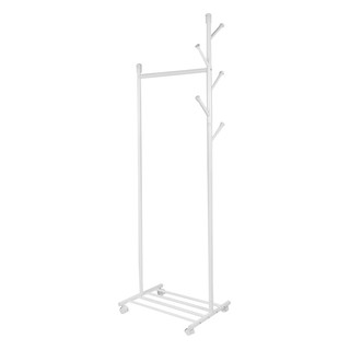 ราวแขวนผ้า+ที่แขวนอเนกประสงค์ PLIM 55x43x170 ซม. สีขาวCLOTH RACK PLIM 55X43X170CM WHITE
