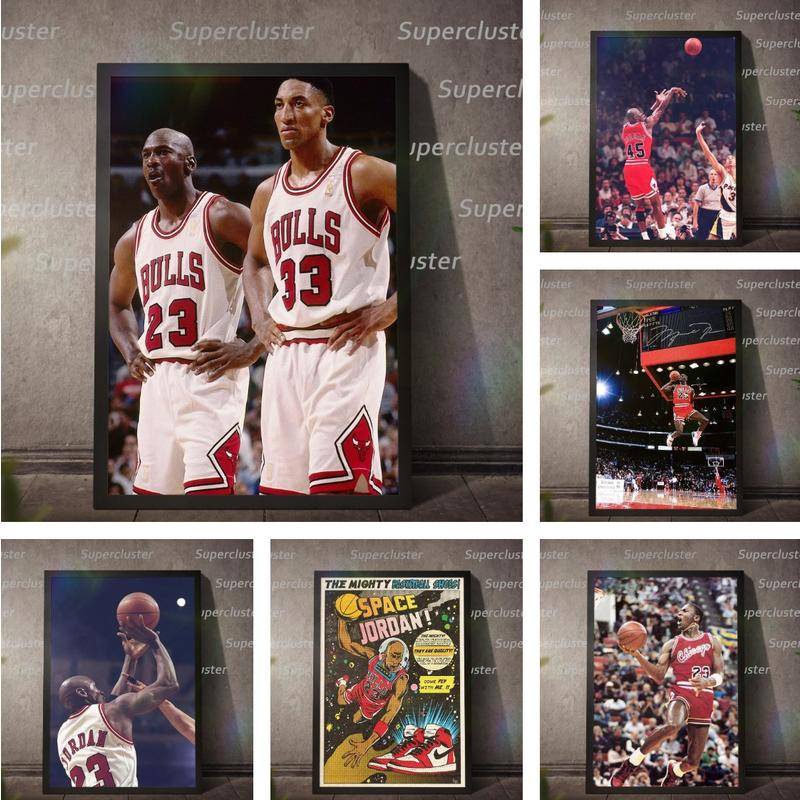โปสเตอร์ภาพวาดผ้าใบ ลาย Michael Jordan God of Basketball NBA สําหรับตกแต่งบ้าน