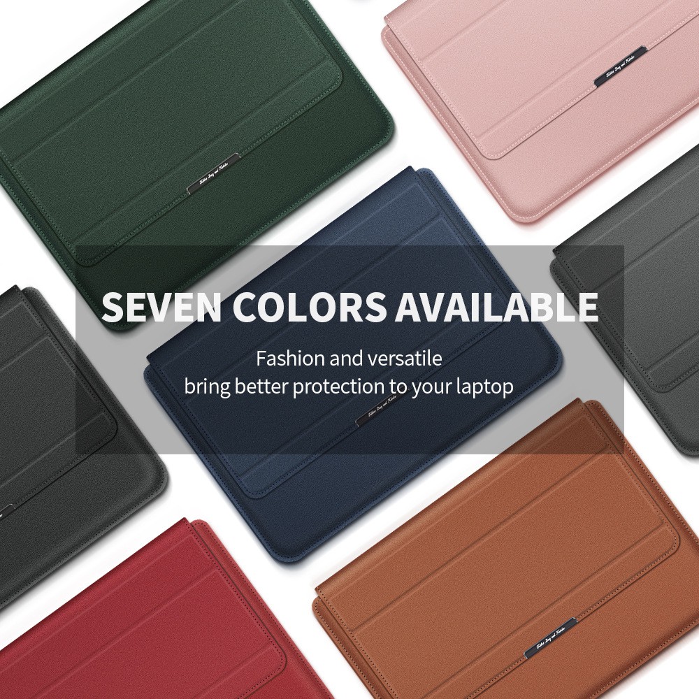 4 in 1 กระเป๋าใส่แล็ปท็อป หนังนิ่ม พับได้ พร้อมขาตั้ง สําหรับ Macbook air pro 11 12 13 14 15 16 นิ้ว
