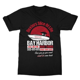 เสื้อยืด ผ้าฝ้ายแท้ พิมพ์ลายทัวร์เรือ Bay Harbor Boat Slice Of Life Dexter ทรงหลวม สําหรับผู้ชายสามารถปรับแต่งได้