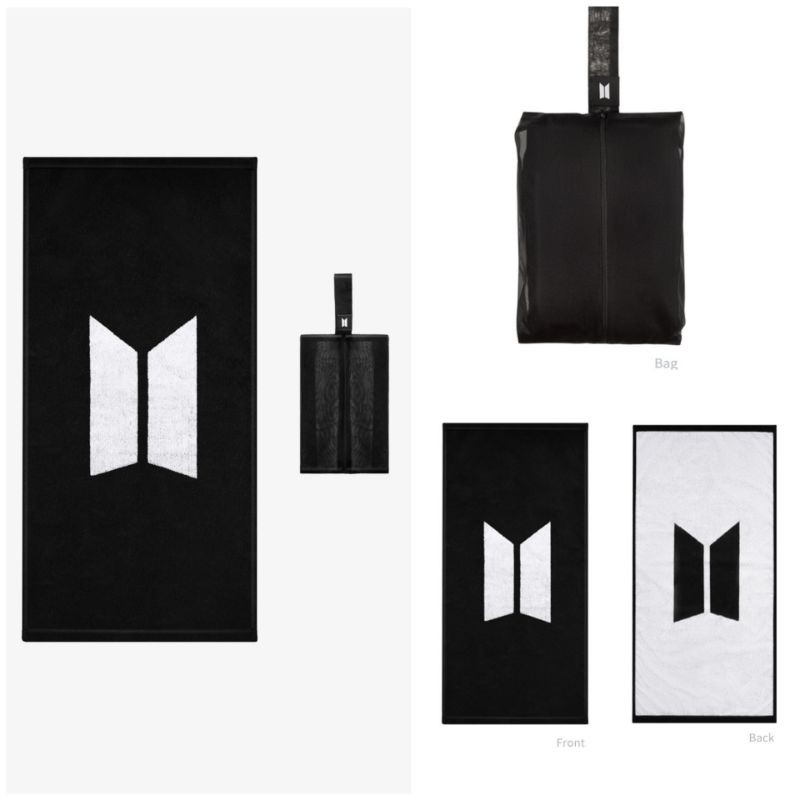 ผ้าเช็ดตัว BTS พร้อมกระเป๋า