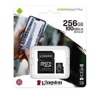 Kingston Micro SD Card Class10 256GB 100Mb/s ประกันศูนย์ไทยตลอดอายุการใช้งาน รุ่น SDCS2/256