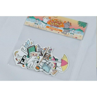 CuteBoy Shop   CuteBoy On The Beach Stickers Set สติ๊กเกอร์ไดคัท 100% 10 ลาย