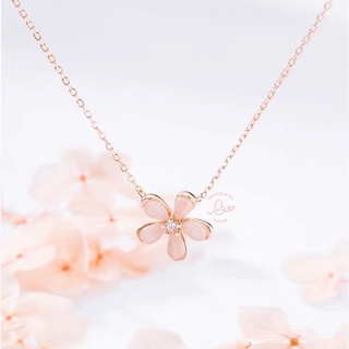 สร้อยคอเงินแท้ Pink Flower ✿ ส่งฟรี EMS !