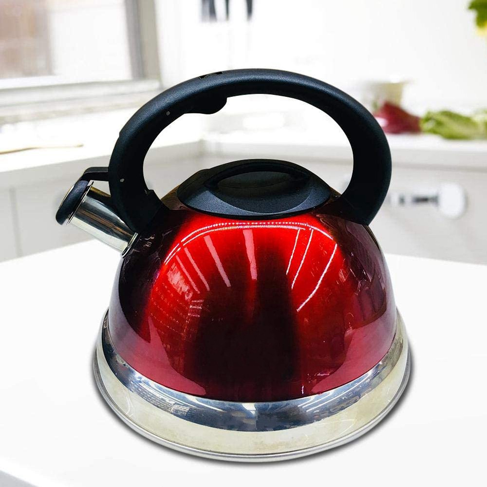 3L Stainless Steel Whistling Tea Kettle Tea Pot with HeatProof Handle