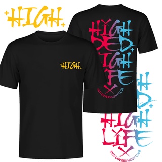 เสื้อยืด แขนสั้น ลาย High ขาว ดำ ชาย หญิง S-5XL