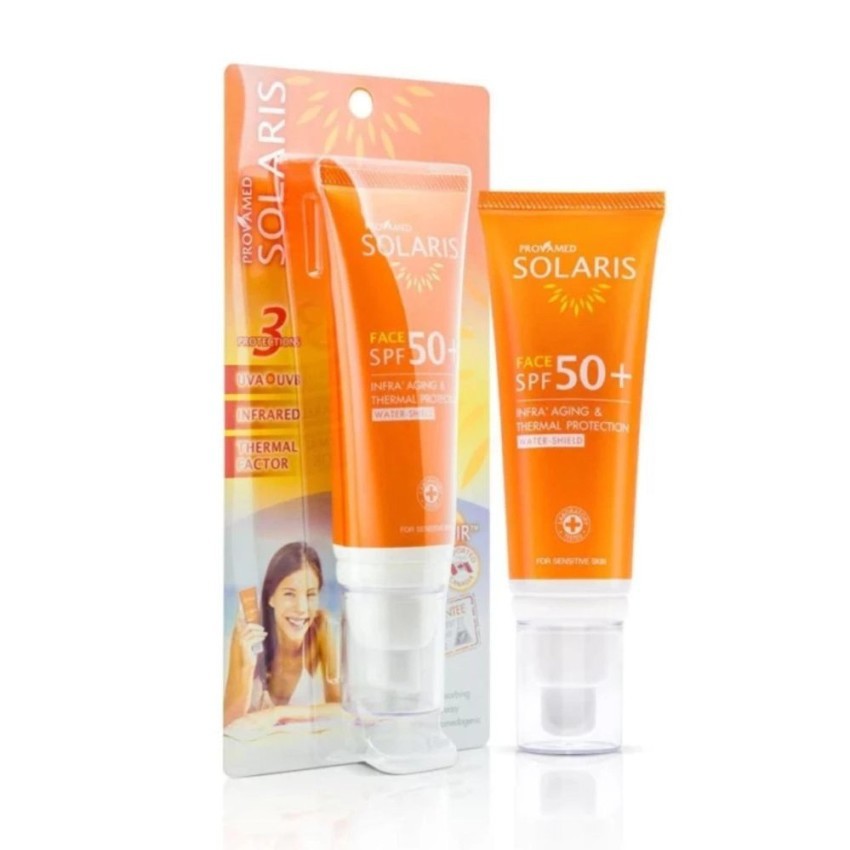 ️ หมดอายุ01/2024 Provamed Solaris Face SPF 50+ Face 50 ml. กันแดดทาหน้า ...