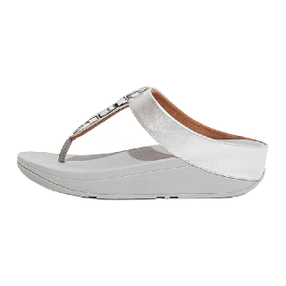 FITFLOP รองเท้าลำลองผู้หญิง FINO STONE TRIM รุ่น EA1-011 สี SILVER รองเท้าผู้หญิง