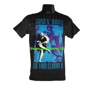 เสื้อยืดผ้าฝ้ายเสื้อวง Guns N Roses เสื้อวงร็อค เมทัล สากล เสื้อวินเทจ กันส์แอนด์โรสเซส GUN1684L XL  XXL 3XL