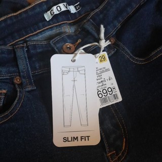 กางเกงยีนส์ขายาว slim fit size 29