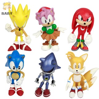 gs ของเล่นฟิกเกอร์ sonic the hedgehog amy tails mephiles 2 . 4 นิ้ว 3 ชิ้น/6 ชิ้น